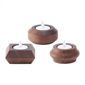 【ギフト用】旭川家具　コサイン　キャンドルホルダーPOT・BAUM・SQUAREのセット　ウォルナット_03283