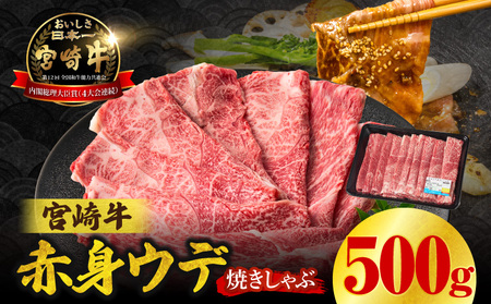 宮崎牛赤身（ウデ）焼きしゃぶ500g  牛肉 ブランド牛 和牛 赤身 ウデ肉 ウデ 焼きしゃぶ しゃぶしゃぶ すき焼き 贈答用 贈答 贈り物 ギフト 記念日 誕生日 炒め物 惣菜 おかず 内閣総理大臣賞4大会連続受賞 ミヤチク アウトドア キャンプ バーベキュー BBQ グランピング プレゼント _Tk031-015