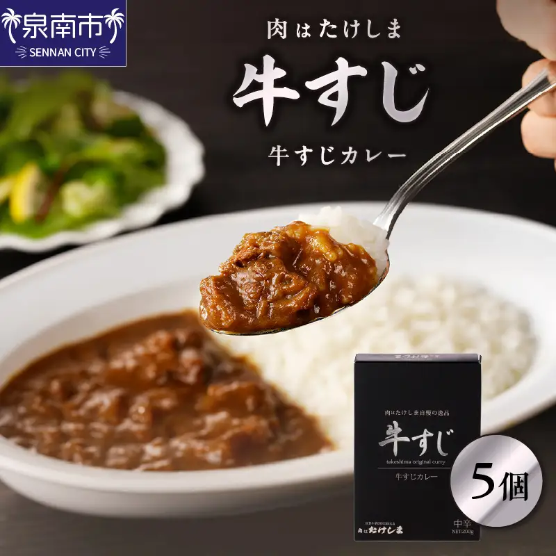 肉はたけしま 牛すじカレー 5個セット カレー レトルトカレー レトルトカレーセット こだわりカレー ビーフカレー スパイスカレー 牛スジカレー 人気カレー 大人気カレー レトルト食品 常温保存【002D-009】
