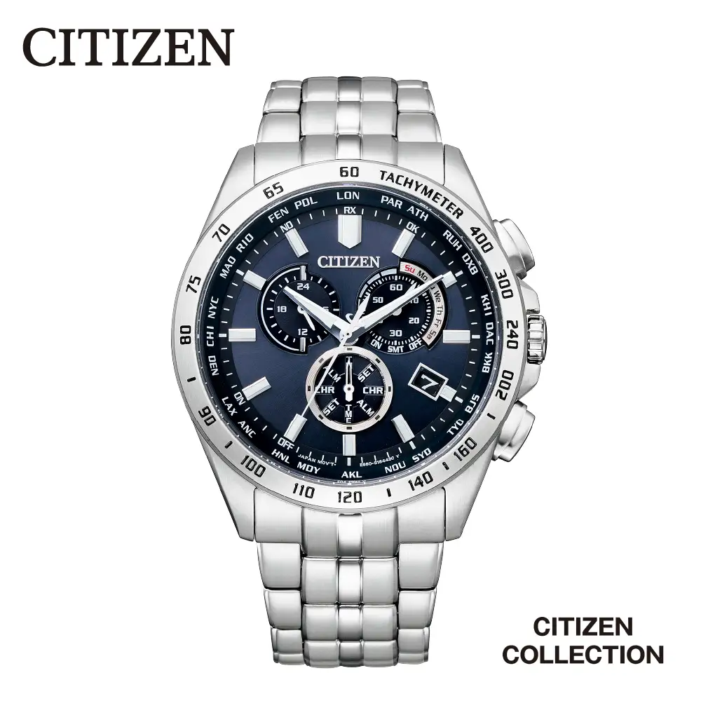 【CITIZEN】 シチズンコレクション CB5870-91L 腕時計 クロノグラフモデル 光発電 エコ・ドライブ 防水 無反射コーティング サファイヤガラス ワールドタイム機能 サマータイム機能 メーカー保証 メンズ 新潟県 妙高市