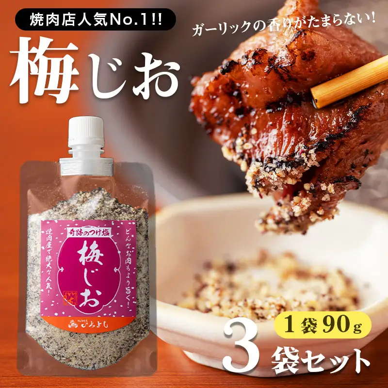 焼き肉専門店 梅じお ガーリック スパイス 90g×3袋 お試し