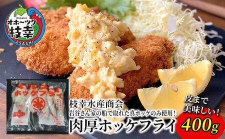 北海道 枝幸町 岩谷さん家の船の 肉厚 ホッケ フライ (400g) 【 加工食品 白身フライ おかず 惣菜 お弁当 時短 揚げ物 夕飯 魚料理 北海道 オホーツク 枝幸 】