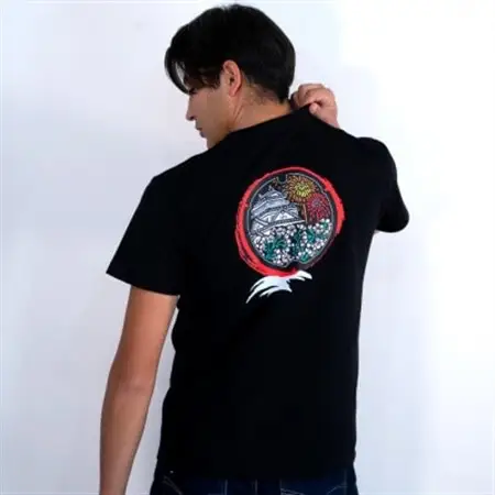 岡崎市 マンホールTシャツ 黒 Lサイズ【1473532】