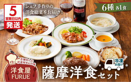 【 5営業日以内に発送 】薩摩 洋食 セット K256-001 肉 鶏肉 惣菜 総菜 冷凍 ハンバーグ スピード配送 最短 すぐ届く お急ぎ