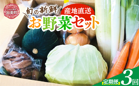 【3回 定期便】産地直送！旬の新鮮野菜セット（8品程度） [やくらい土産センター 宮城県 加美町 44581300]野菜 季節野菜 旬野菜 詰合せ セット 44581300