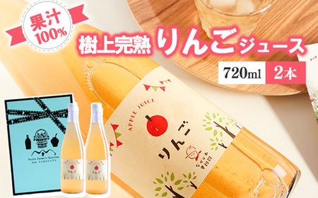 《ギフト箱》 樹上完熟 りんごジュース 720ml×2本セット　012-G-NG004