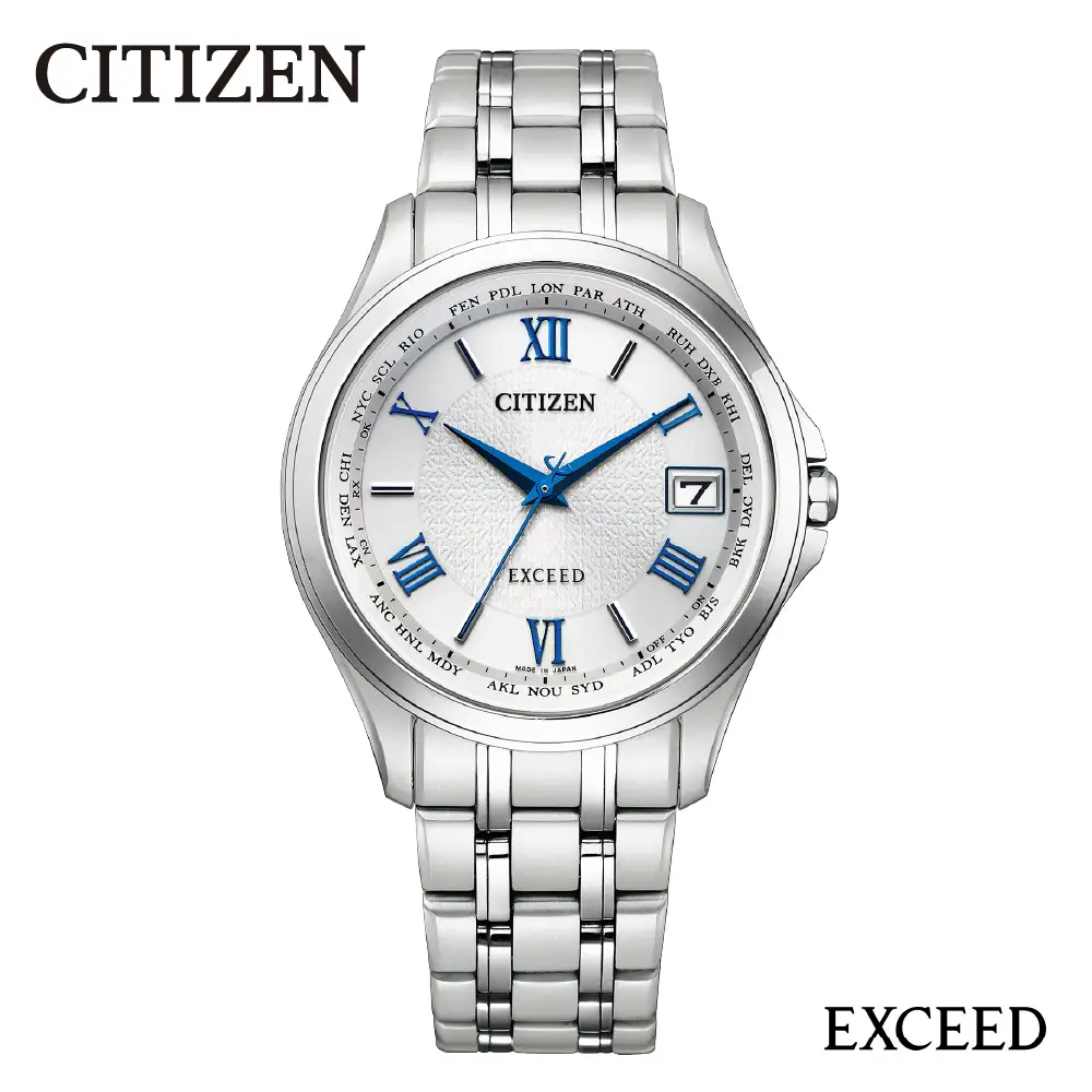 【CITIZEN】エクシード CB1080-52B シチズン 腕時計 メンズ 記念モデル シルバー ブルー 光発電 エコ・ドライブ ソーラー 電波受信 防水 デュラテクトプラチナ スーパーチタニウム サファイアガラス メーカー保証 新潟県 妙高市