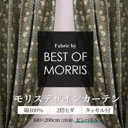 厚地カーテン ピンパネル 幅100×丈200cm 2枚組　Fabric by ベストオブモリス_雑貨・日用品  家具・インテリア _【1482599】