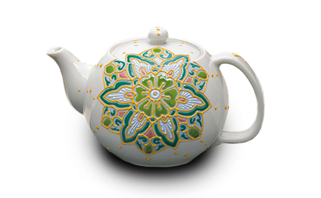ポット急須　色絵華唐紋　相川志保 民芸品 工芸品 雑貨 ティーポット キッチン雑貨 キッチン用品 