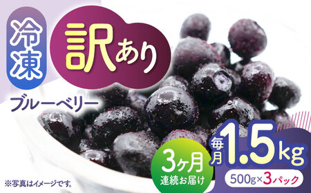 先行予約 【3回定期便】【訳あり】 冷凍ブルーベリー 小粒 約1.5kg（約500g×3pc） 【すみれファーム】[ZEP049]