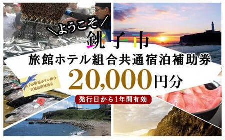 宿泊 銚子市 旅館ホテル組合共通 宿泊 補助券 20,000円分