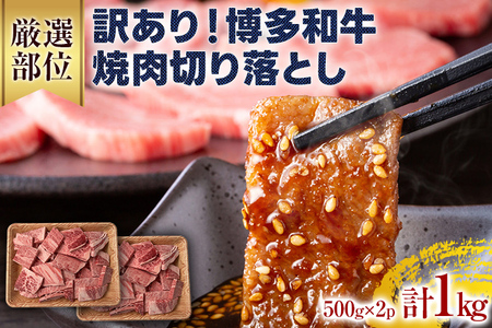 訳あり！【A4～A5】博多和牛焼肉切り落とし(肩ロース・バラ）1kg（500g×2） 黒毛和牛 お取り寄せグルメ お取り寄せ 福岡 お土産 九州 福岡土産 取り寄せ グルメ 福岡県