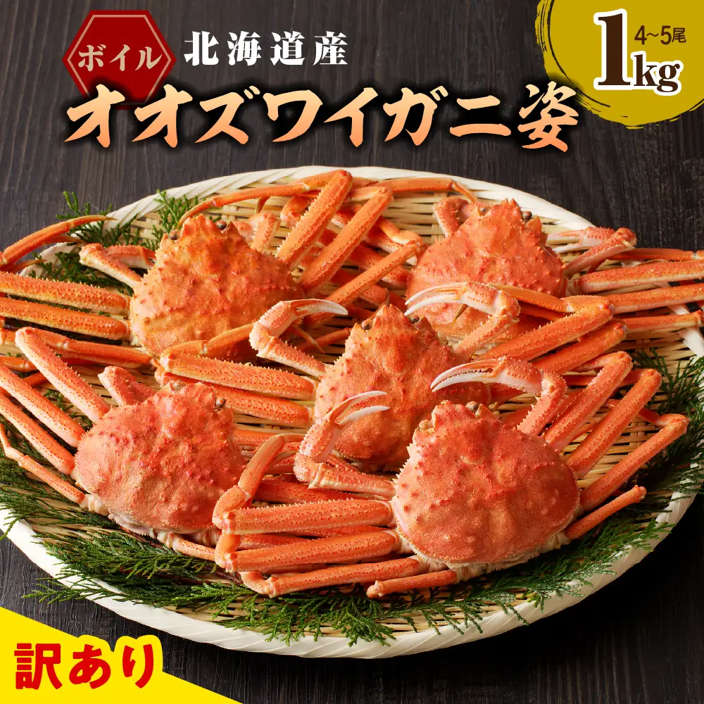 訳あり ボイルオオズワイガニ 姿 1kg(4尾～5尾)