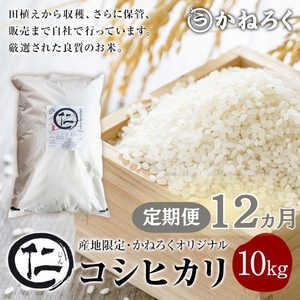 米 定期便 12ヶ月 厳選 コシヒカリ 仁米 10kg 令和7年産 お米 白米 精米 単一原料米 定期 12回