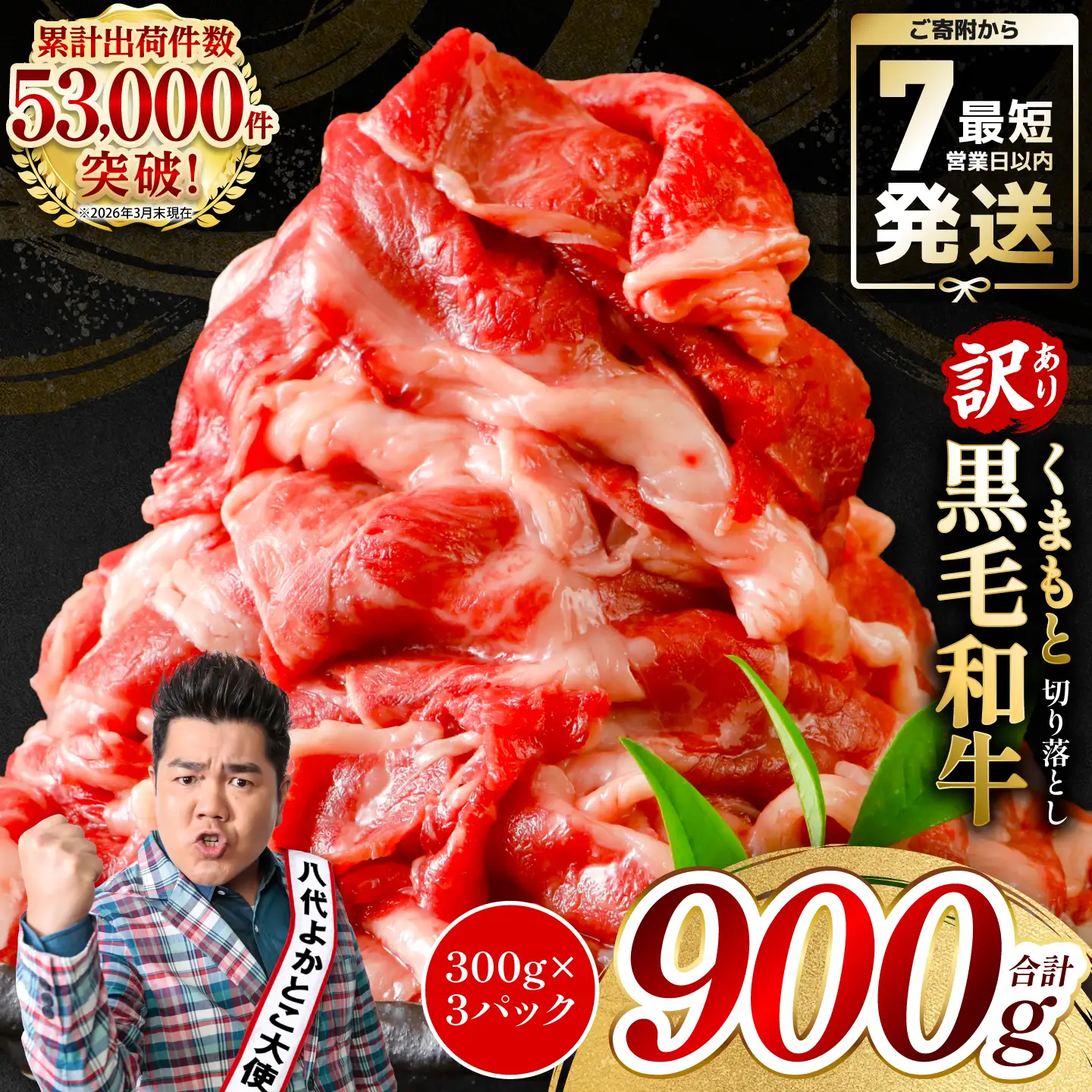 【訳あり】 牛肉 くまもと黒毛和牛 切り落とし 900g（ 300g × 3 ） 牛肉