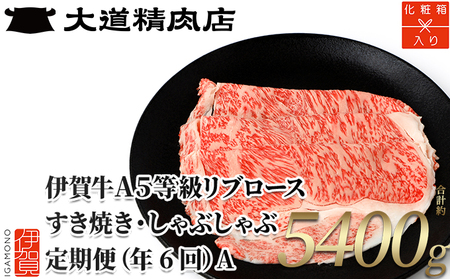 【化粧箱入 伊賀牛】 A5リブロース 900g 6回定期便コースA【dido-tkb0019】