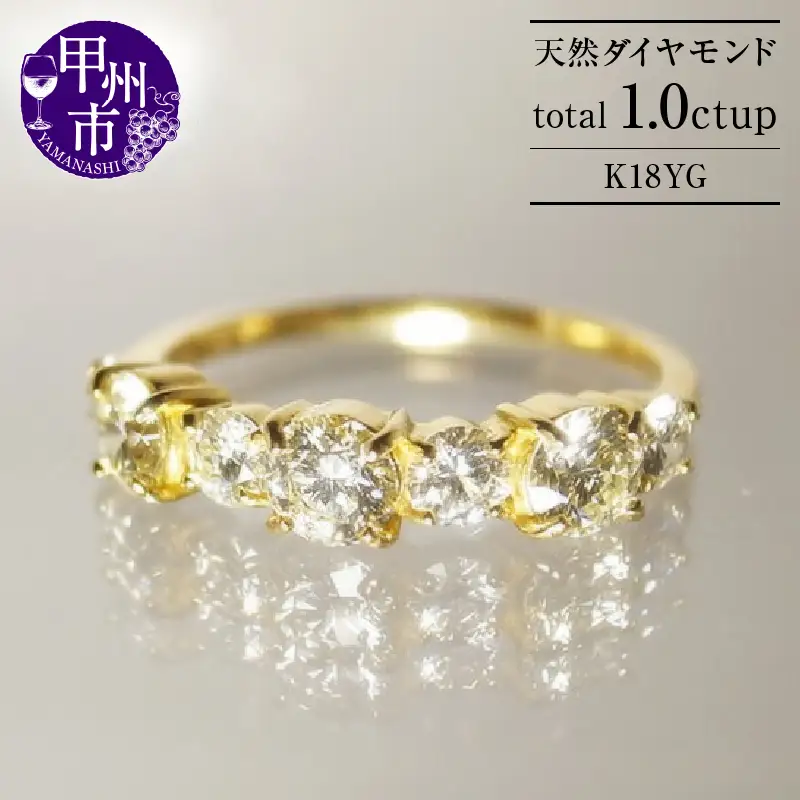 指輪 天然 ダイヤモンド 1.0ct ハーフ エタニティー SIクラス Germaineジェルメーヌ【K18YG】r-167（KRP）Q24-1410