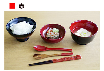 【名入れ可】こどもしっきゆうゆう漆器6点セット 赤