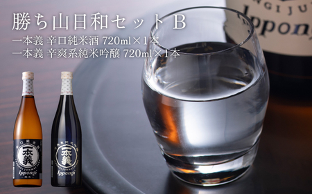勝ち山日和セットB（一本義 辛口純米酒 720ml×1本 ＆ 一本義 辛爽系純米吟醸 720ml×1本） [A-008056]
