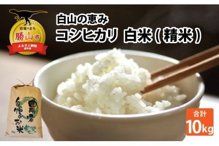 白山の恵み 令和７年度産 コシヒカリ（精米）10kg [B-009013]