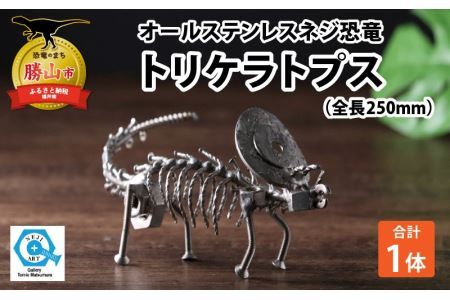 オールステンレスネジ恐竜　トリケラトプス(全長250mm) [A-025003]