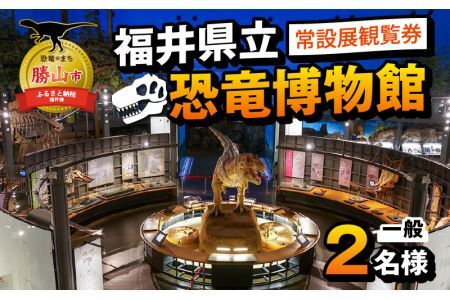 福井県立恐竜博物館 常設展観覧券 (一般 2名様) [A-048007]