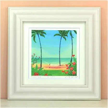 栗乃木ハルミ版画額装品「くつろぎ」【1242859】