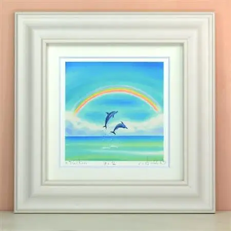 栗乃木ハルミ版画額装品「虹2」【1242868】