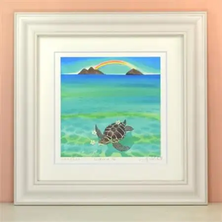 栗乃木ハルミ版画額装品「honu3」【1334232】