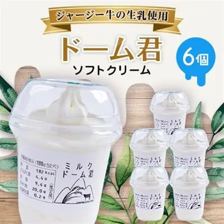 ジャージー牛の生乳を使用したソフトクリーム　ドーム君　6個入り【配送不可地域：離島】【1260021】