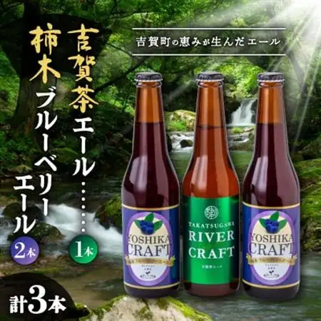 柿木ブルーベリーエール2本＆吉賀茶エール1本セット【配送不可地域：離島】【1289000】
