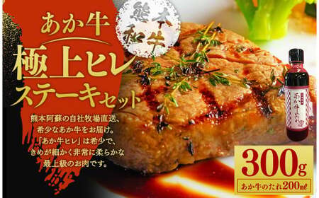 あか牛極上ヒレステーキセット あか牛ヒレステーキ 150g×2枚 あか牛のたれ 200ml付き