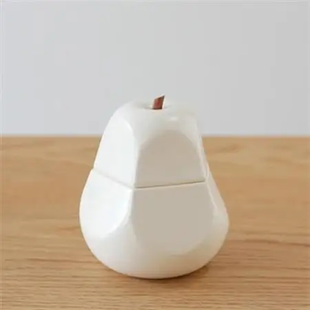 洋梨の形のシュガーポット poire 白　【ttyokzk ceramic design】_雑貨・日用品  キッチン用品 _【1096310】