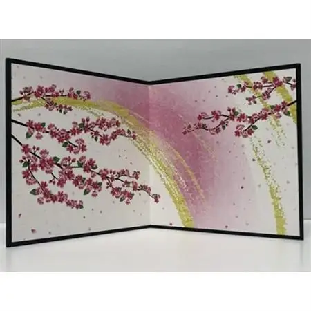 清須市屏風専門店のミニ屏風(桜)_雑貨・日用品  家具・インテリア _【1139779】
