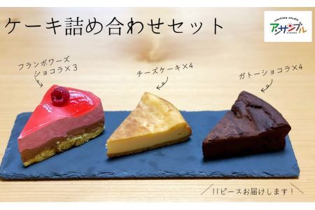 EN02　ケーキ詰め合わせ11個（ガトーショコラ／チーズケーキ／フランボワーズショコラ）// スイーツ ケーキ プレゼント 贈答 ギフト ガトーショコラ チーズケーキ フランボワーズ ケーキセット