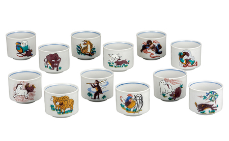 九谷焼　組盃　十二支 