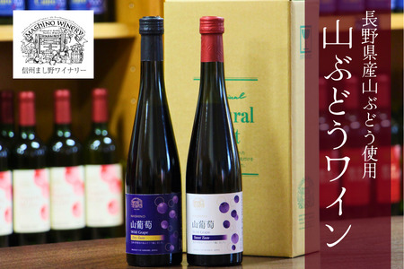 MW12 山葡萄ワイン2種セット（500ml×2本）// 長野県 南信州 山ぶどう 山葡萄 贈答 ギフト 稀少 甘口ワイン 辛口ワイン