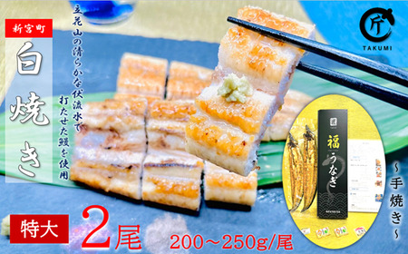 AD165.うなぎ白焼2尾（計400～500g）