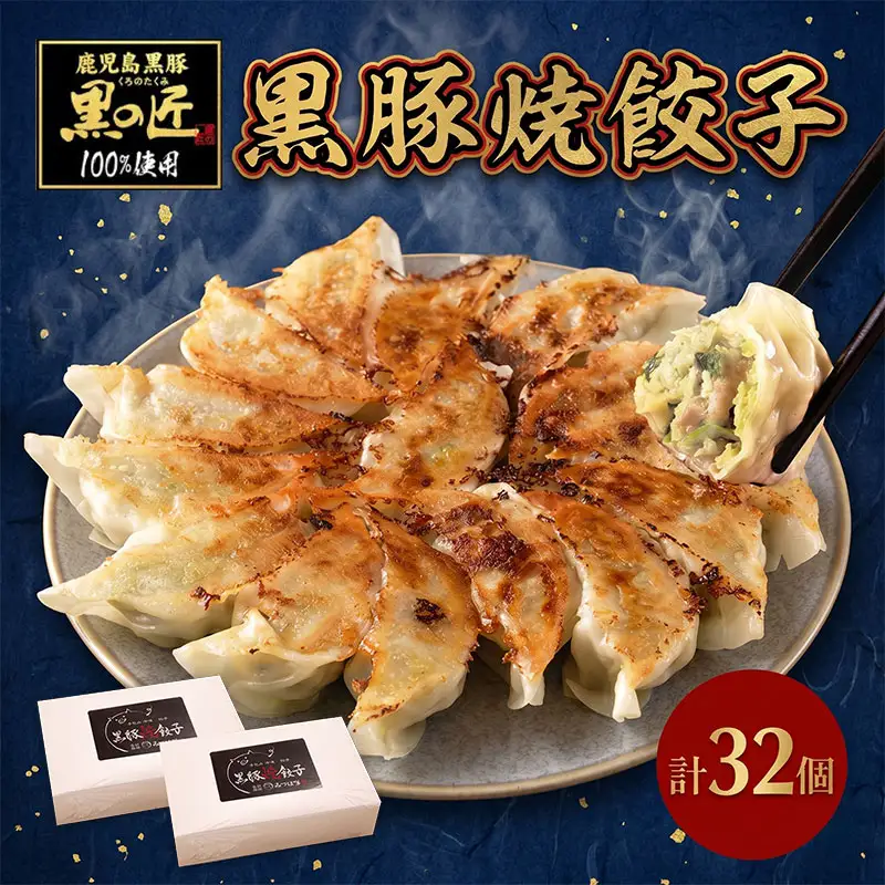 黒豚 焼餃子 16個×2パック 手作り 餃子