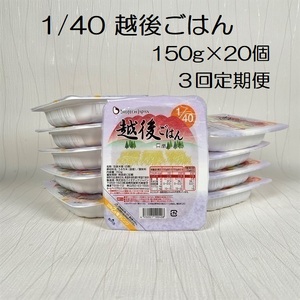 【たんぱく質調整食品】【3ヶ月定期便】 1/40 越後ごはん 150g×20個×3回 バイオテックジャパン 越後シリーズ 1V59054