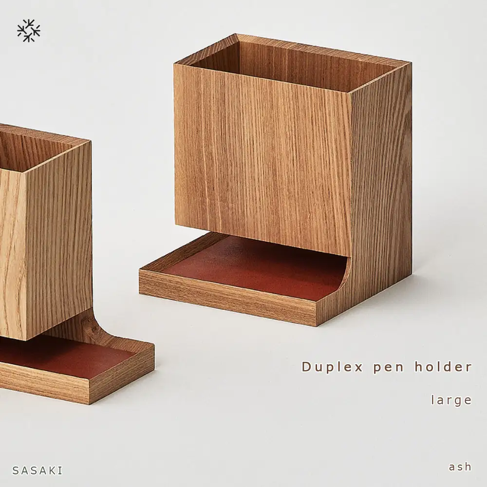 Duplex pen holder - large　SASAKI【旭川クラフト(木製品/ペンスタンド)】デュプレックスペンホルダー / ササキ工芸【ash】_03478