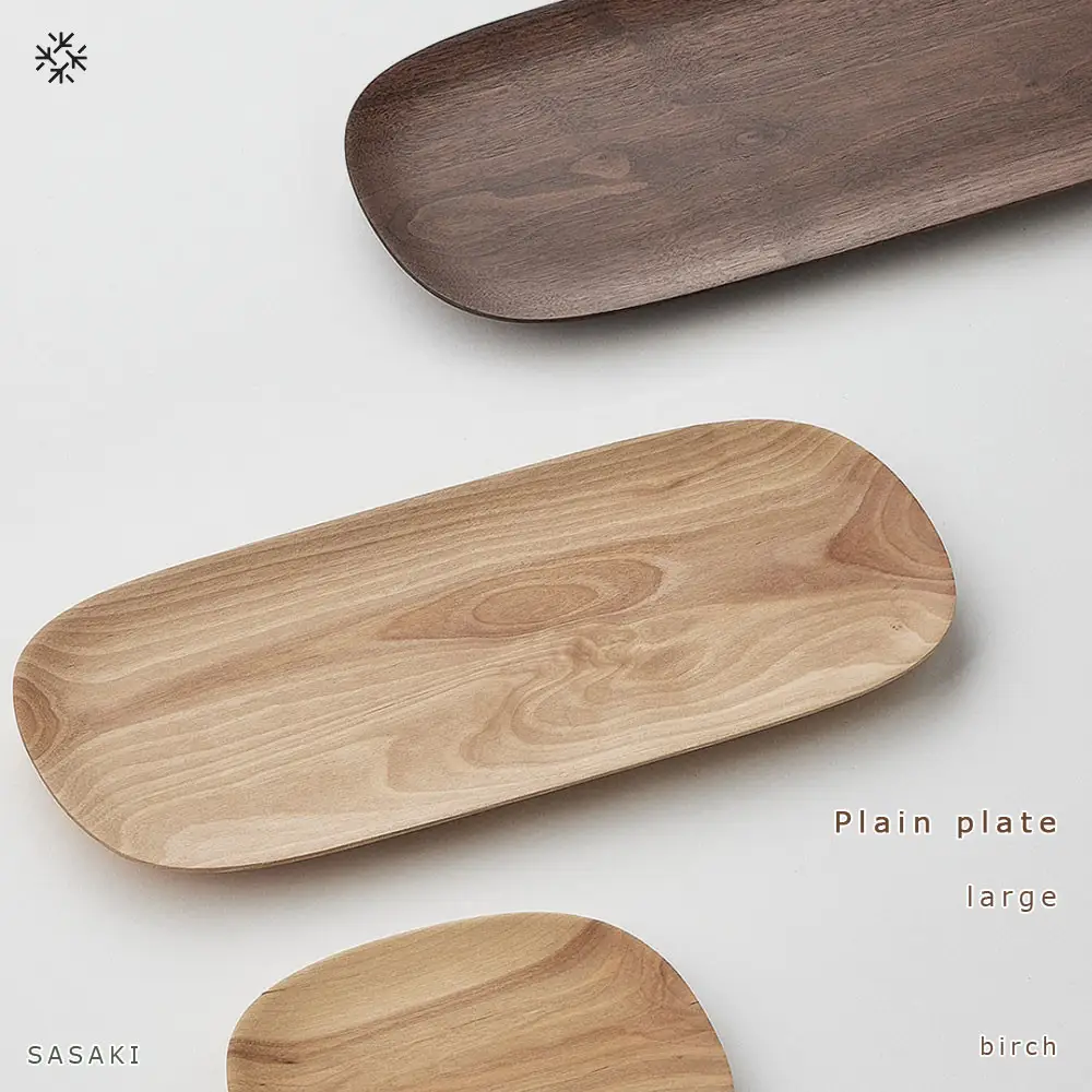 Plain plate -  large　SASAKI【旭川クラフト(木製品/木のトレー)】プレーンプレート / ササキ工芸【birch】_03474