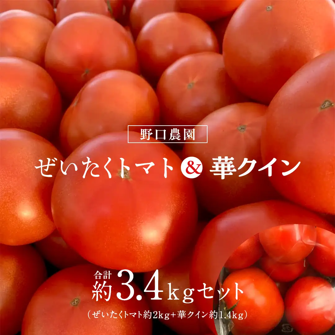 野口農園 ！ ぜいたくトマト（2kg）と華クイン（1.4kg） 