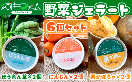 野菜ジェラート(3種・計6個) ジェラート アイス 野菜 ミルク ミルクジェラート スイーツ 冷凍 冷凍スイーツ デザート 【uj-DQ001】【河井ファーム】