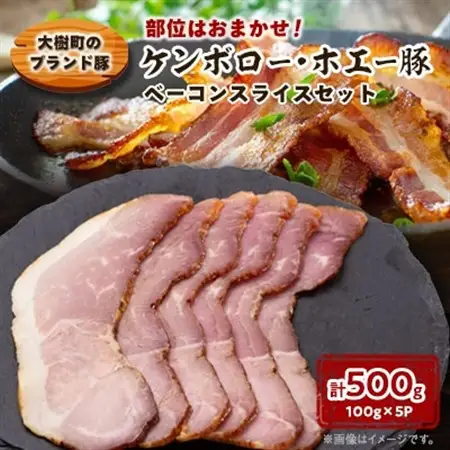 ケンボロー・ホエー豚　ベーコンスライス100g×5pセット_肉 ベーコン・サラミ 豚肉 _【配送不可地域：離島】【1484145】