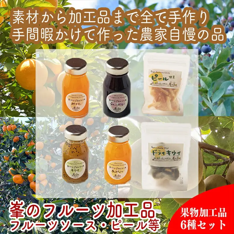 峯フルーツセット 計6種類 手づくりジャムソース4種 ドライフルーツ2種 【 家庭用 自宅用 贈答品 贈答用 ギフト お取り寄せ お中元 お歳暮 贈り物 お祝い 神奈川県 小田原市 ジャム ジャム 】