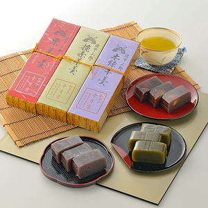 【ふるなび限定】愛甲 三郎 羊羹3本入り FN-Limited-SP｜ギフト お土産 和菓子 贈り物 食べ物 栗 抹茶 本練 お中元 お歳暮 お年賀 お取り寄せグルメ 贈答用 プレゼント スイーツ 高級 おじいちゃん おばあちゃん 感謝の気持ち [0307]