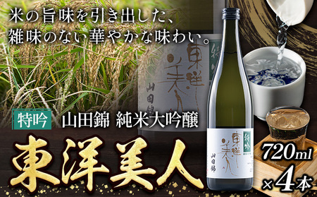 日本酒  東洋美人 特吟 山田錦 純米大吟醸 4本 計2880ml 1本あたり 720ml 福岡吟醸倶楽部株式会社《30日以内に出荷予定(土日祝除く)》福岡県 鞍手郡 鞍手町 酒 冷酒 送料無料