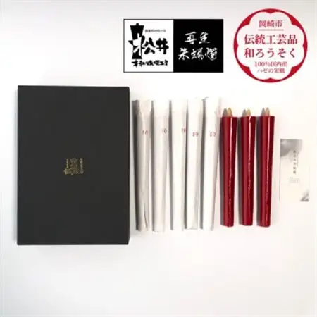 寺院用　10匁棒8本入り　再生朱蝋燭(R)国内産櫨蝋100%　全工程手作り〈伝統工芸品　和ろうそく〉【1482513】