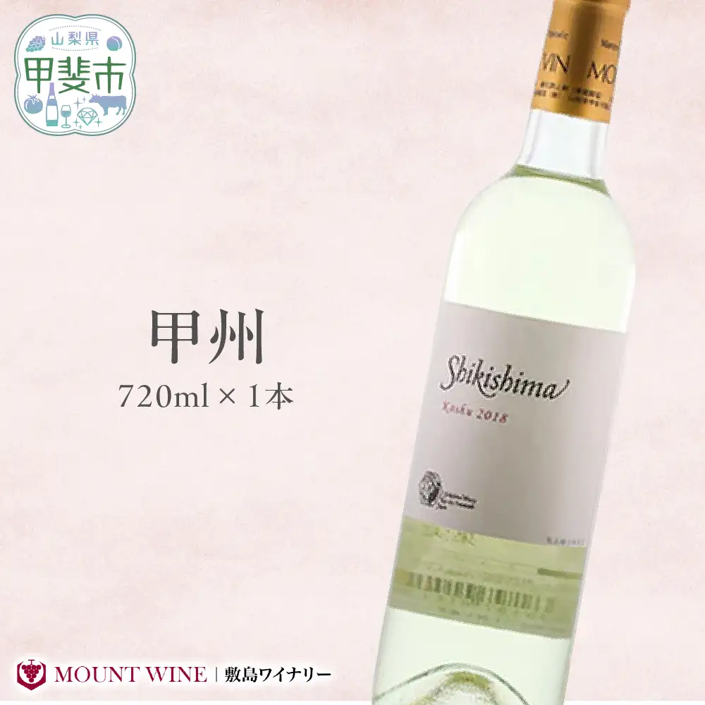 甲州種を原料とした山梨県産100％ 甲州 白ワイン 720ml ワイン わいん 日本ワイン 国産ワイン 辛口 山梨 甲斐市 F-40